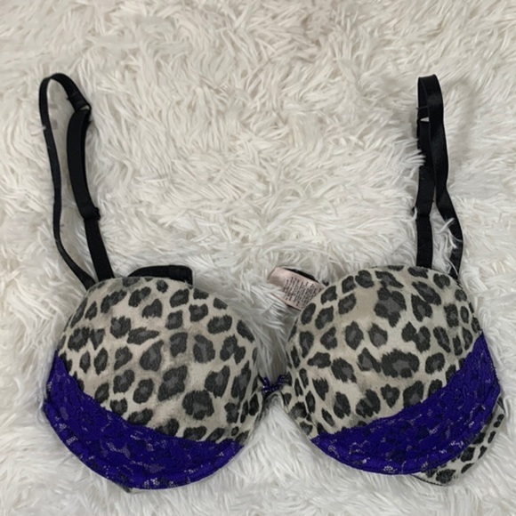 La SENZA Cheetah Print & Purple Lace Bra 32C - Picture 1 of 7
